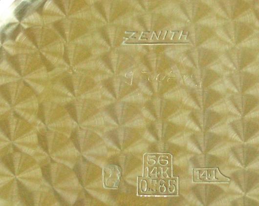 Zenith 14kt Manual Back inside