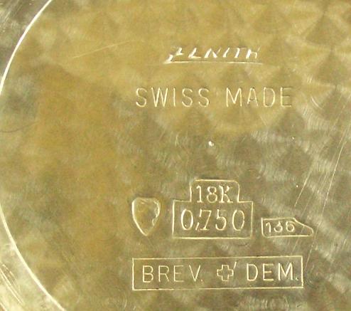 Zenith 18kt Manual Back inside